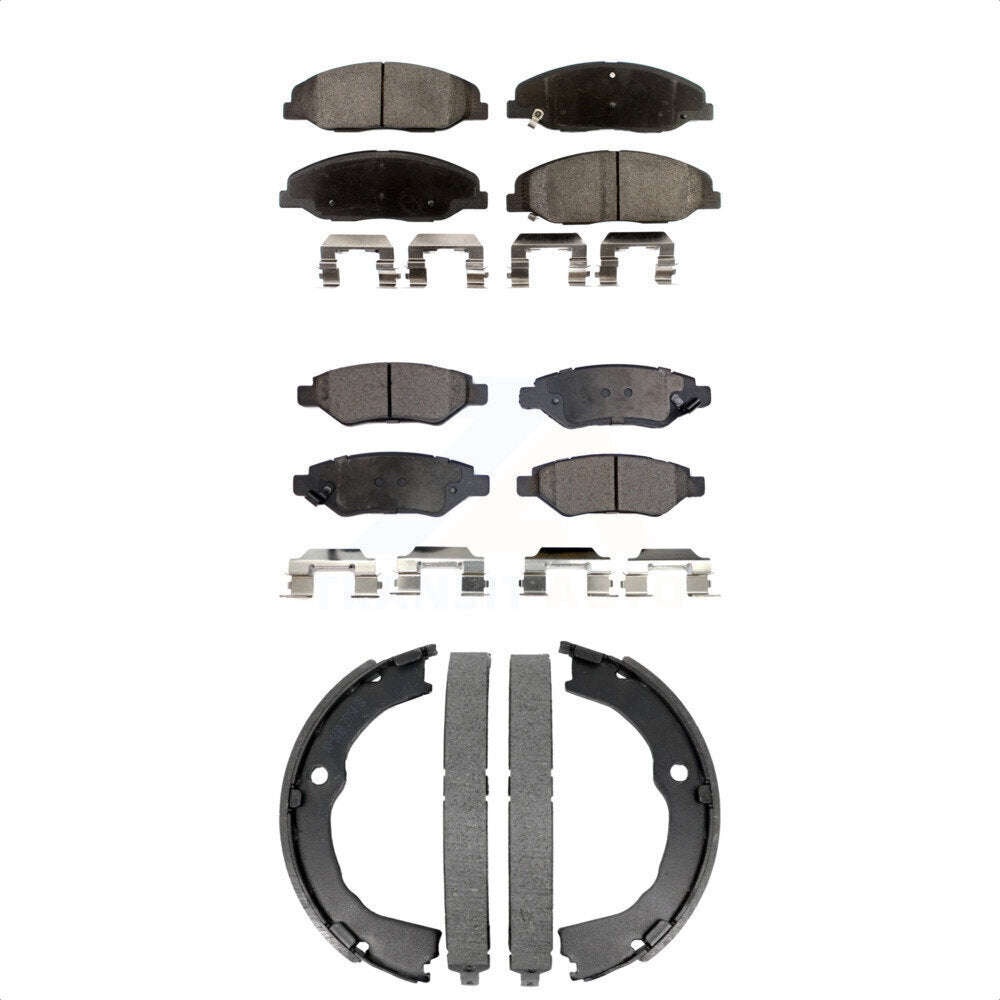Front Rear Semi-Metallic Brake Pads And Parking Shoes Kit For Cadillac CTS KFN-100886