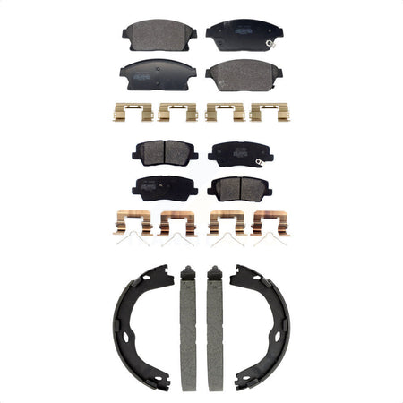 Front Rear Semi-Metallic Brake Pads And Parking Shoes Kit For Cadillac ATS KFN-100901