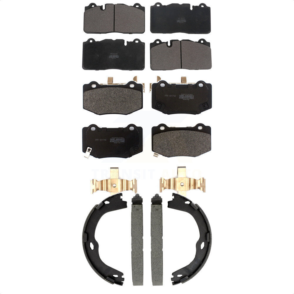 Front Rear Semi-Metallic Brake Pads Parking Shoe Kit For 2019 Chevrolet Corvette Stingray KFN-100903