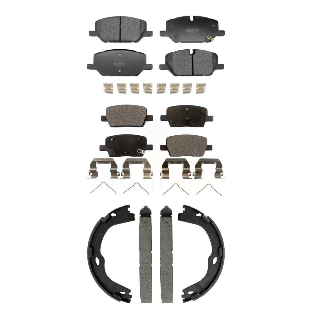 Front Rear Semi-Metallic Brake Pads And Parking Shoes Kit For Chevrolet Camaro KFN-100904