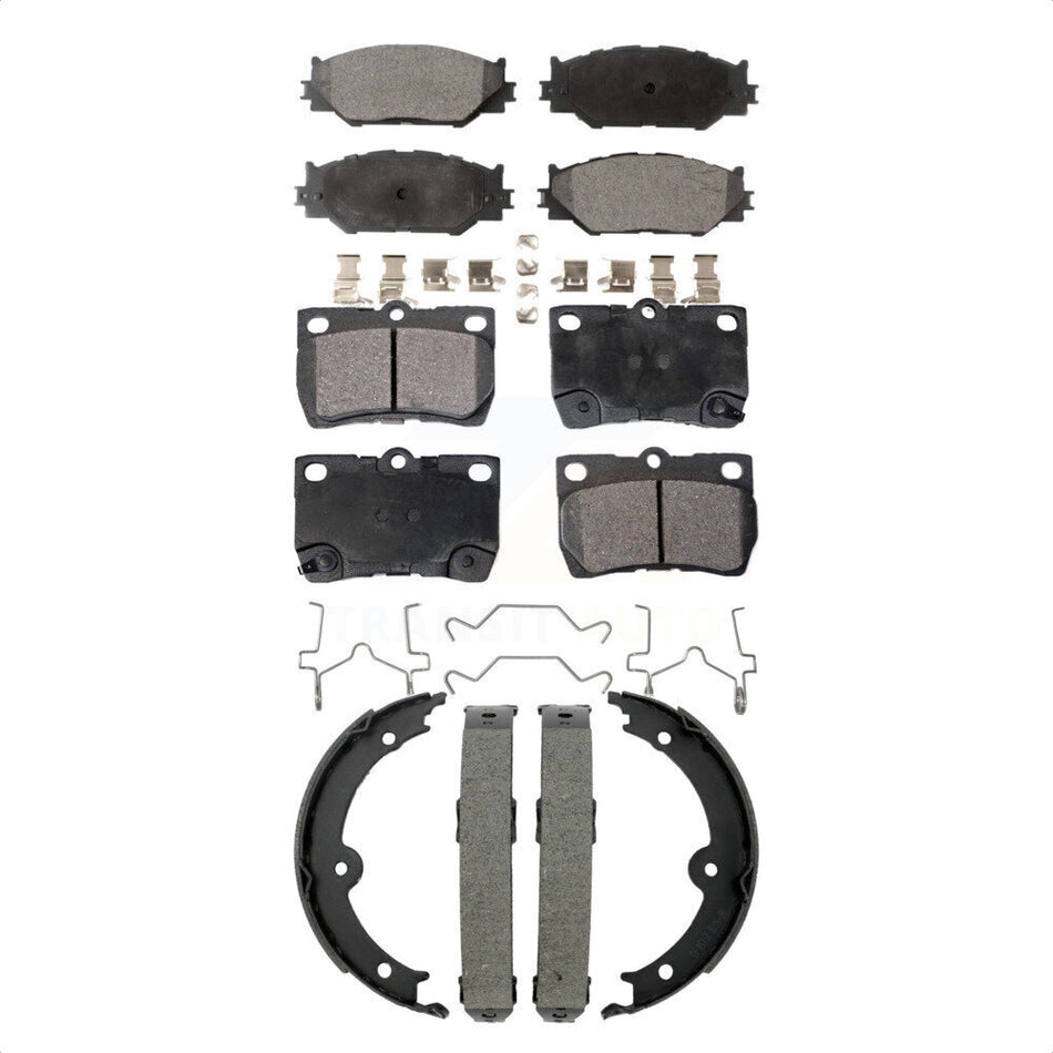 Front Rear Semi-Metallic Brake Pads And Parking Shoes Kit For Lexus IS250 KFN-100910