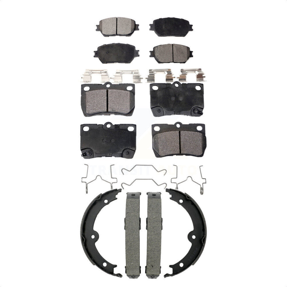 Front Rear Semi-Metallic Brake Pads And Parking Shoes Kit For Lexus IS250 GS300 KFN-100911