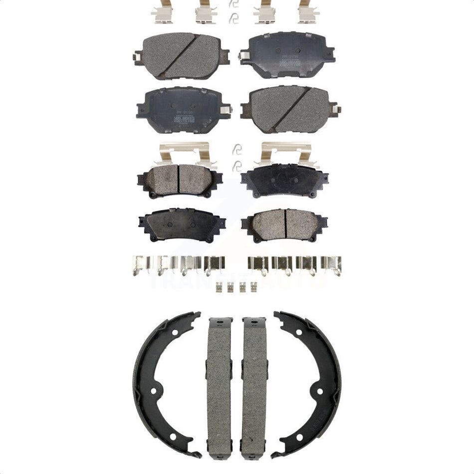 Front Rear Semi-Metallic Brake Pads And Parking Shoes Kit For Lexus IS250 KFN-100913