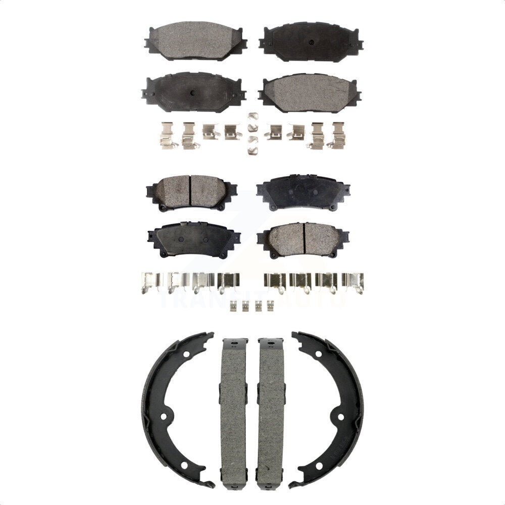 Front Rear Semi-Metallic Brake Pads Parking Shoe Kit For Lexus IS250 With F Sport Package KFN-100914