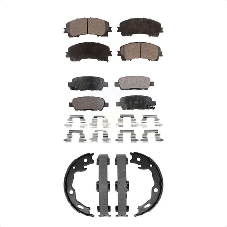 Front Rear Semi-Metallic Brake Pads And Parking Shoes Kit For Nissan Rogue KFN-100918