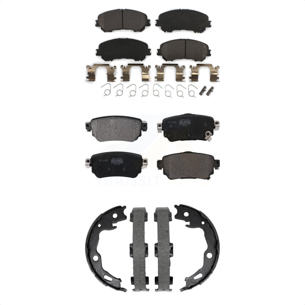 Front Rear Semi-Metallic Brake Pads And Parking Shoes Kit For Nissan Rogue Sport Qashqai KFN-100921