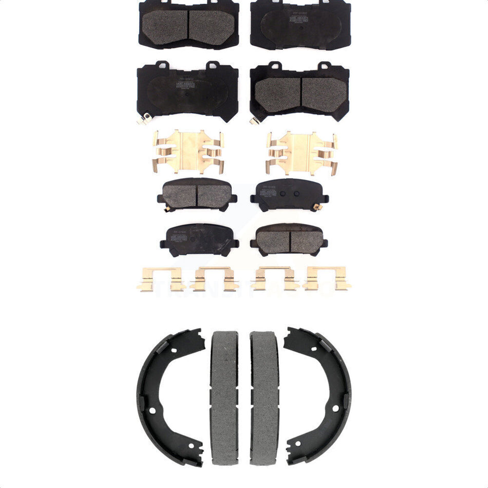 Front Rear Semi-Metallic Brake Pads & Parking Shoes Kit For Chevrolet Colorado GMC Canyon KFN-100922