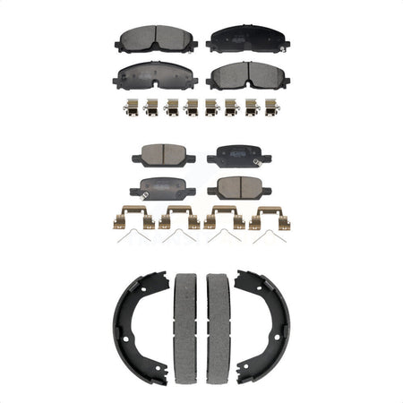 Front Rear Semi-Metallic Brake Pads & Parking Shoes Kit For Chevrolet Colorado GMC Canyon KFN-100923