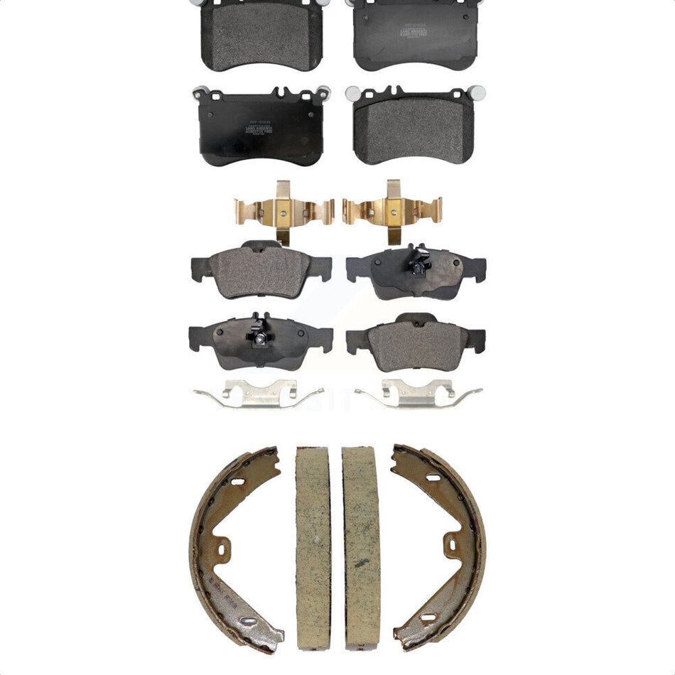 Front Rear Semi-Metallic Brake Pads And Parking Shoes Kit For Mercedes-Benz CLS550 E550 KFN-100927