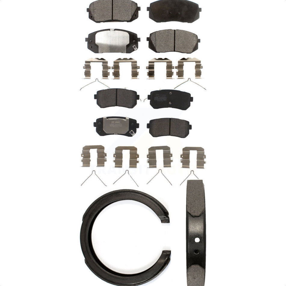 Front Rear Semi-Metallic Brake Pads And Parking Shoes Kit For Kia Optima KFN-100932