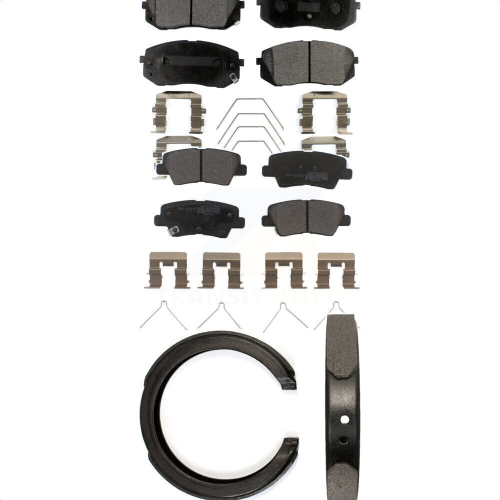 Front Rear Semi-Metallic Brake Pads And Parking Shoes Kit For Kia Optima KFN-100934