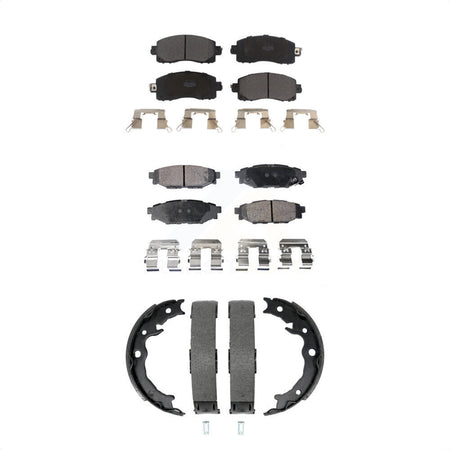 Front Rear Semi-Metallic Brake Pads And Parking Shoes Kit For Subaru Crosstrek Impreza KFN-100943