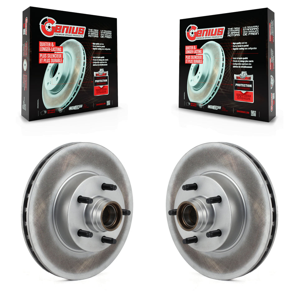 Front Coated Disc Brake Rotors And Hub Assembly Pair For 2010-2011 Ford Ranger RWD KG-100010