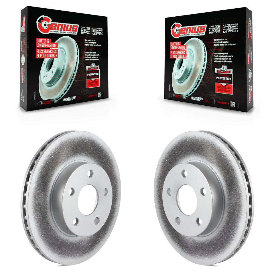 Front Coated Disc Brake Rotors Pair For Chevrolet Cavalier Pontiac Sunfire Grand Am Buick Skylark Corsica Oldsmobile Achieva Beretta Sunbird Cutlass Calais KG-100011