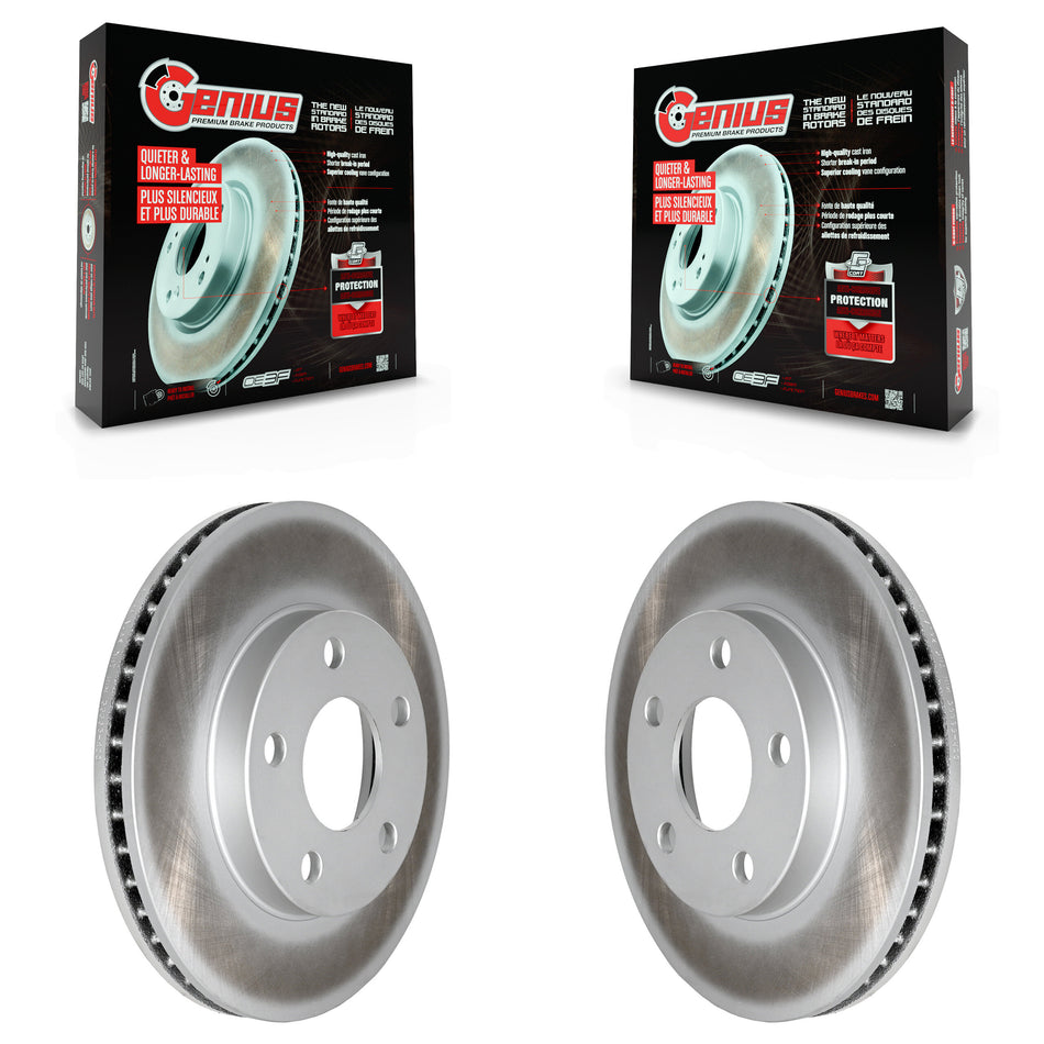 Front Coated Disc Brake Rotors Pair For Chevrolet Pontiac Grand Am Malibu Oldsmobile Alero Classic Cutlass KG-100015