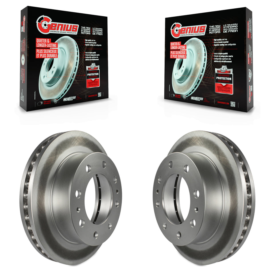 Front Coated Disc Brake Rotors Pair For Chevrolet Silverado 2500 HD GMC Express 3500 Sierra Cadillac DeVille Savana Hummer H2 Classic 1500 Suburban Yukon XL Avalanche KG-100018