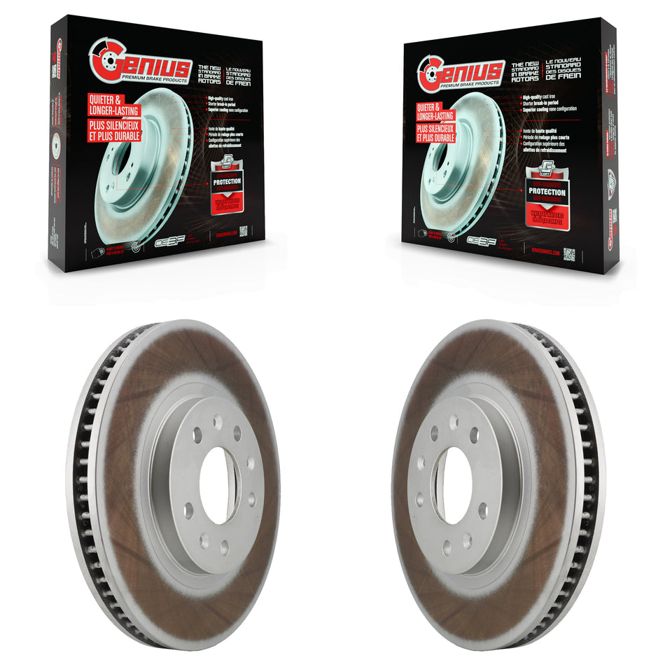 Front Coated Disc Brake Rotors Pair For Cadillac CTS With Standard Suspension KG-100026