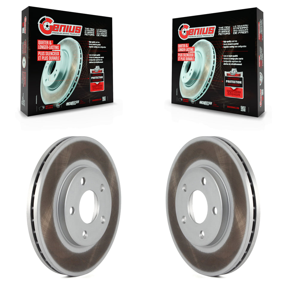 Front Coated Disc Brake Rotors Pair For Chevrolet Malibu Pontiac G6 KG-100032