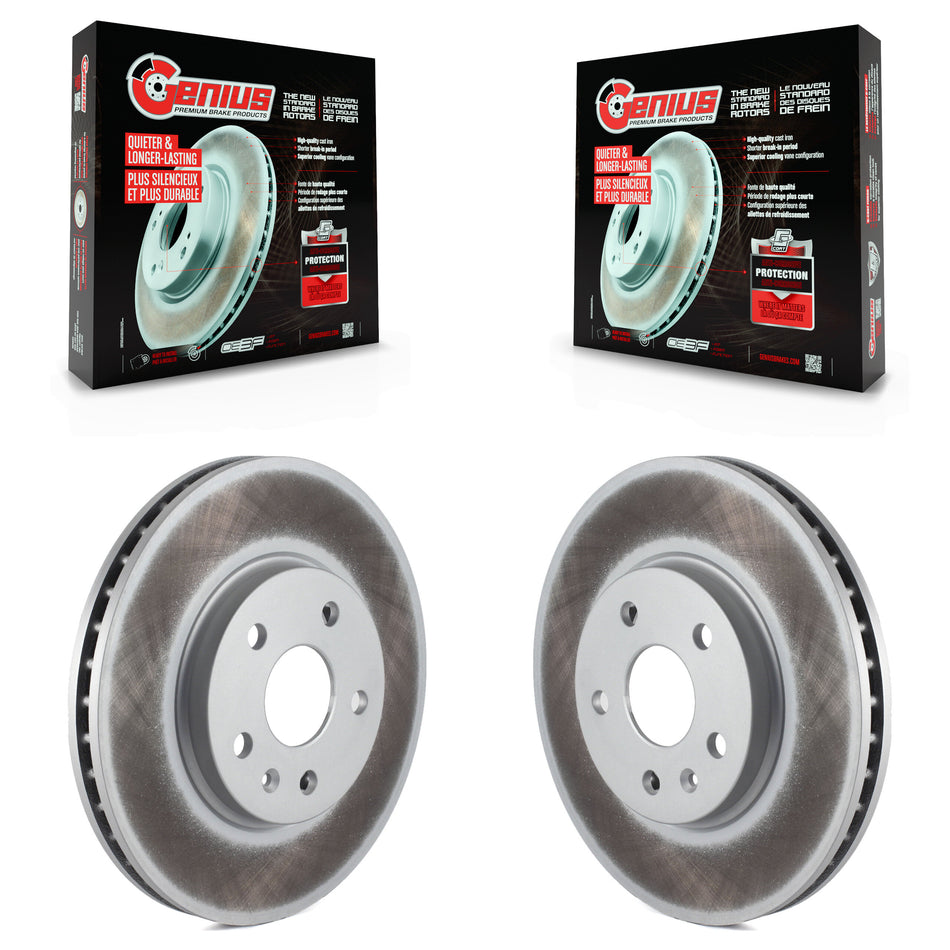 Front Coated Disc Brake Rotors Pair For Cadillac CTS KG-100049