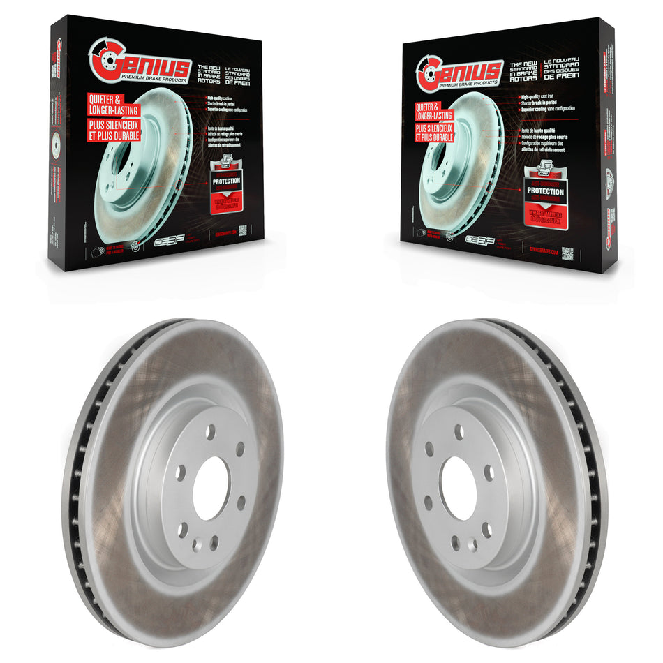 Front Coated Disc Brake Rotors Pair For Cadillac SRX Saab 9-4X KG-100054