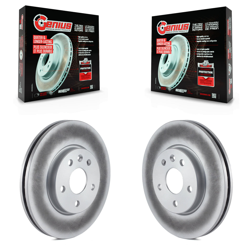 Front Coated Disc Brake Rotors Pair For Chevrolet Cruze Sonic Limited Volt Bolt EV EUV KG-100055