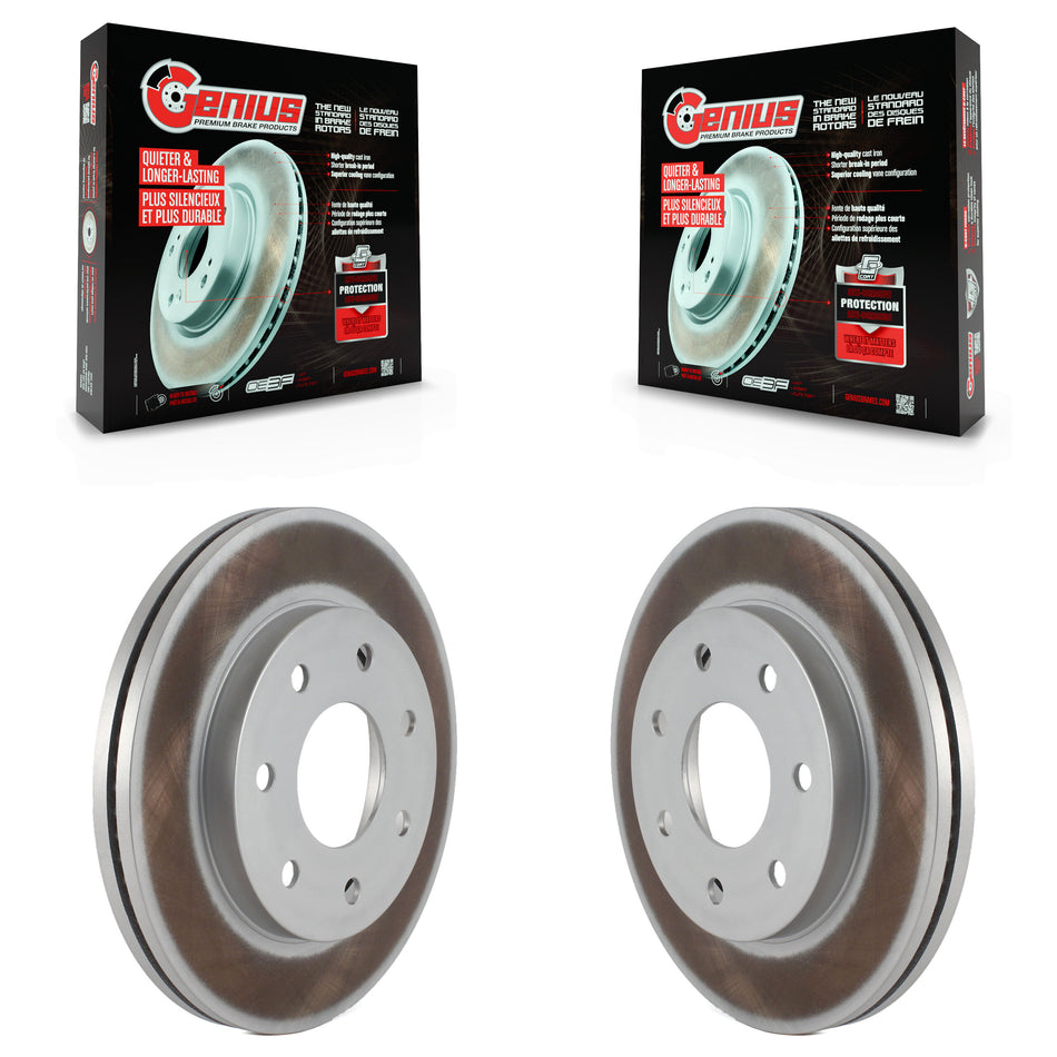 Front Coated Disc Brake Rotors Pair For Ford F-150 Lincoln Mark LT 4WD KG-100079