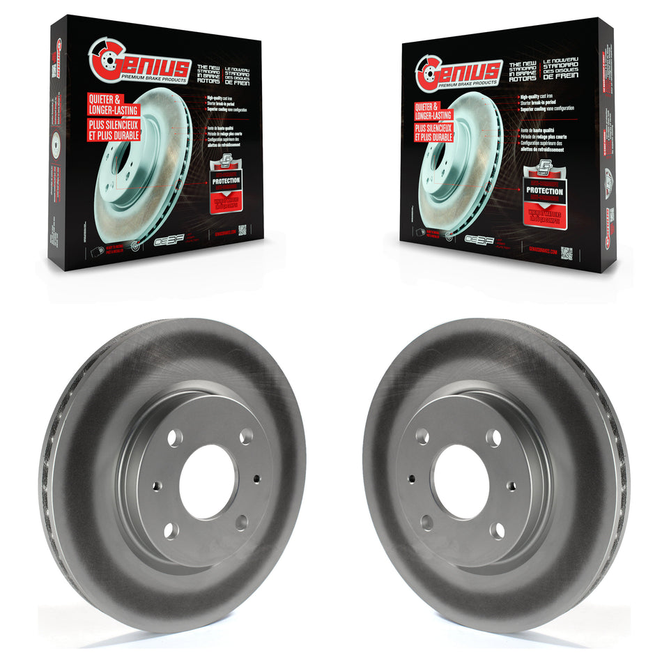 Front Coated Disc Brake Rotors Pair For 2008-2011 Ford Focus KG-100094