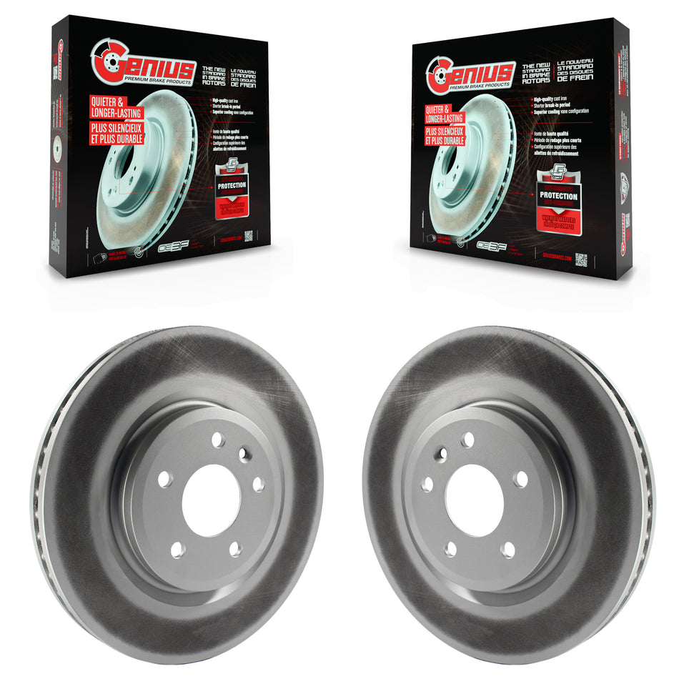 Front Coated Disc Brake Rotors Pair For Ford Explorer Taurus Flex Lincoln MKS MKT KG-100097