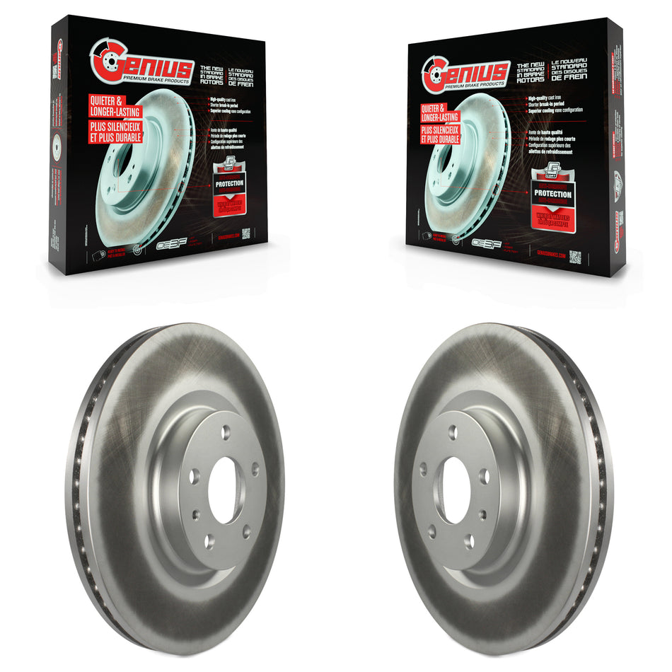 Front Coated Disc Brake Rotors Pair For Ford Fusion Lincoln MKZ KG-100105