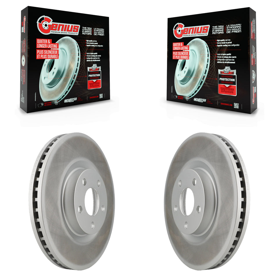 Front Coated Disc Brake Rotors Pair For Ford Edge Lincoln Continental Police Responder Hybrid SSV Plug-In KG-100109