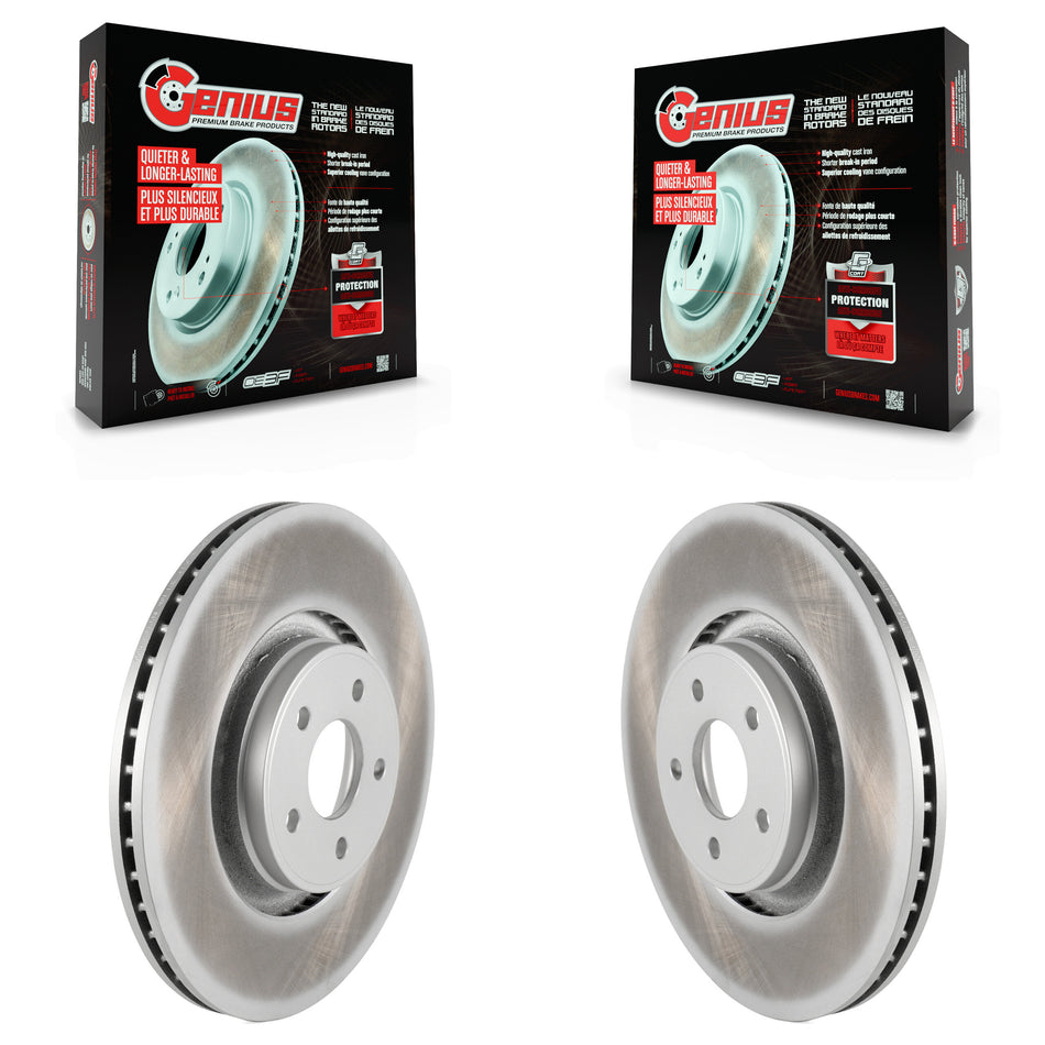 Front Coated Disc Brake Rotors Pair For Ford Focus Lincoln MKC KG-100110