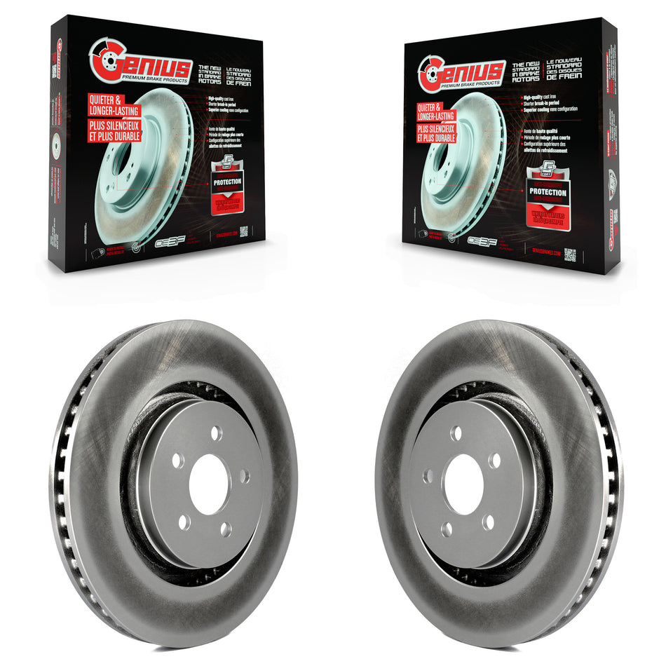 Front Coated Disc Brake Rotors Pair For Ford Edge Fusion Lincoln MKX MKZ Nautilus Continental KG-100111