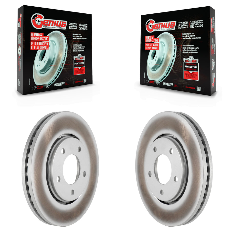 Front Coated Disc Brake Rotors Pair For Dodge Chrysler Town & Country Grand Caravan Voyager KG-100121