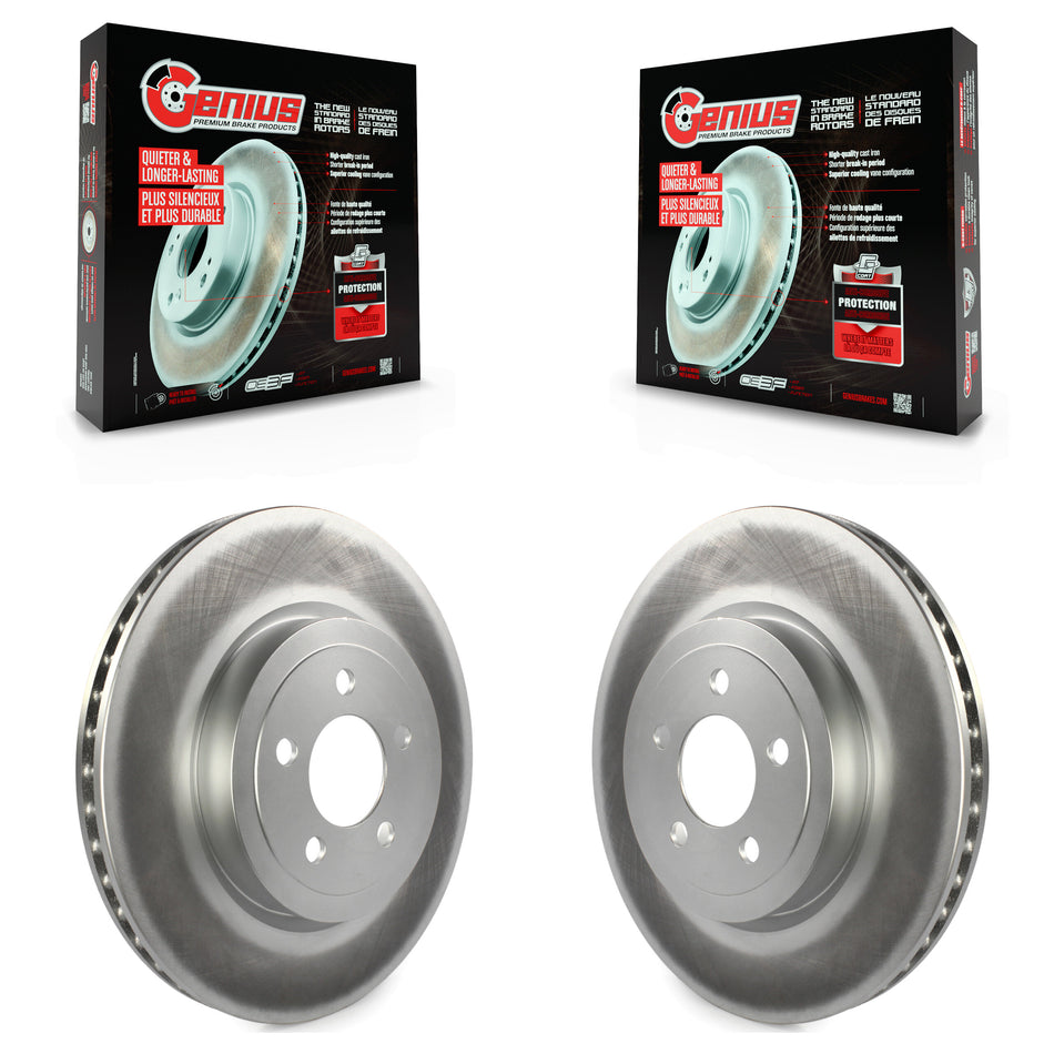 Front Coated Disc Brake Rotors Pair For Dodge Charger Chrysler 300 Challenger Magnum KG-100128
