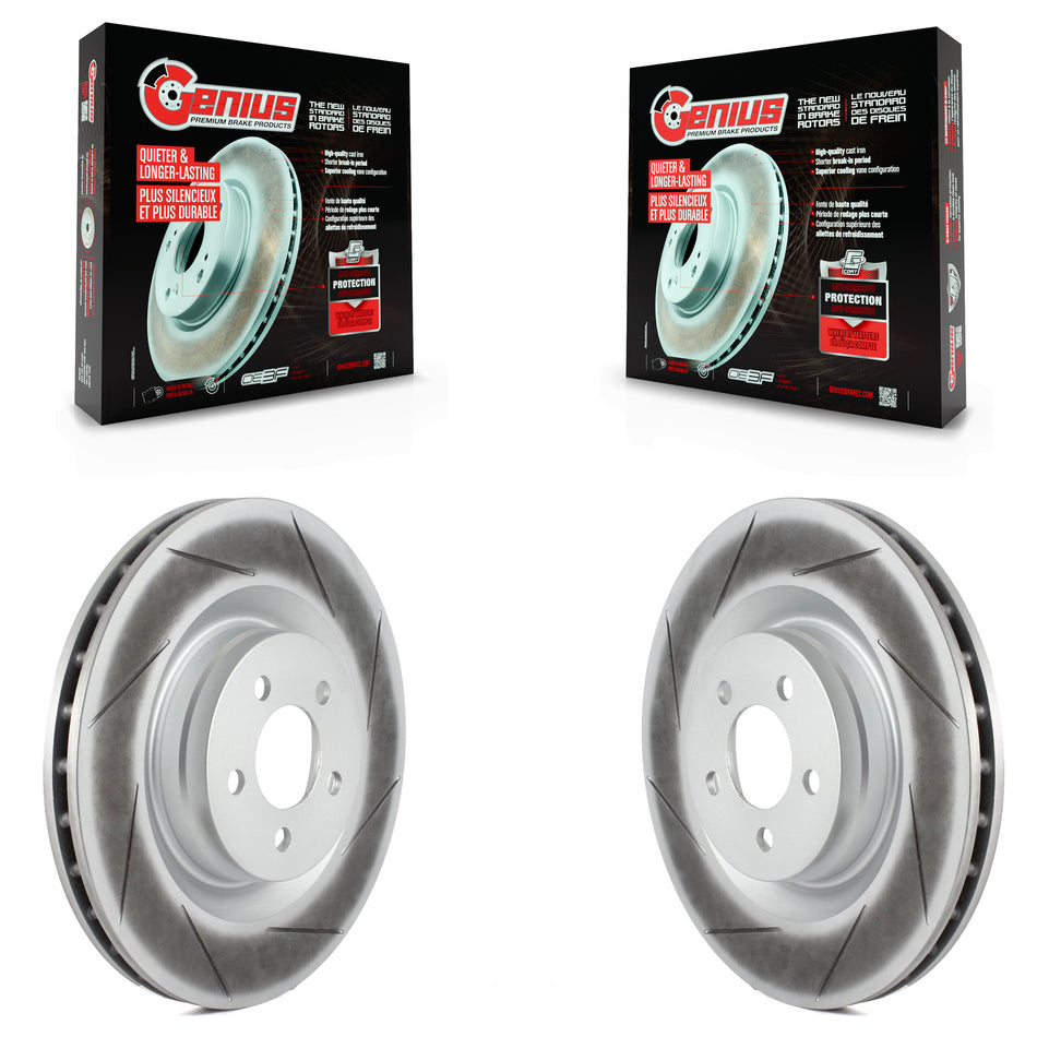 Front Coated Disc Brake Rotors Pair For Dodge Charger Chrysler 300 Challenger Magnum KG-100132