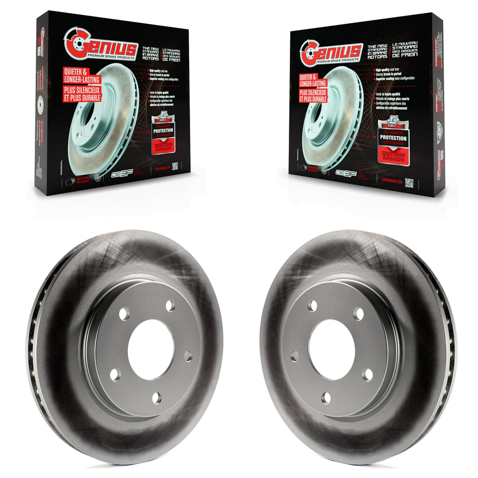 Front Coated Disc Brake Rotors Pair For Dodge Caliber Mitsubishi Lancer KG-100133