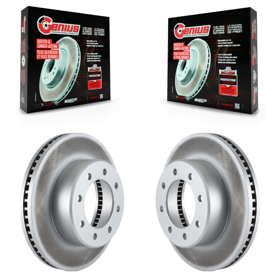 Front Coated Disc Brake Rotors Pair For Ram 2500 3500 1500 Dodge KG-100140