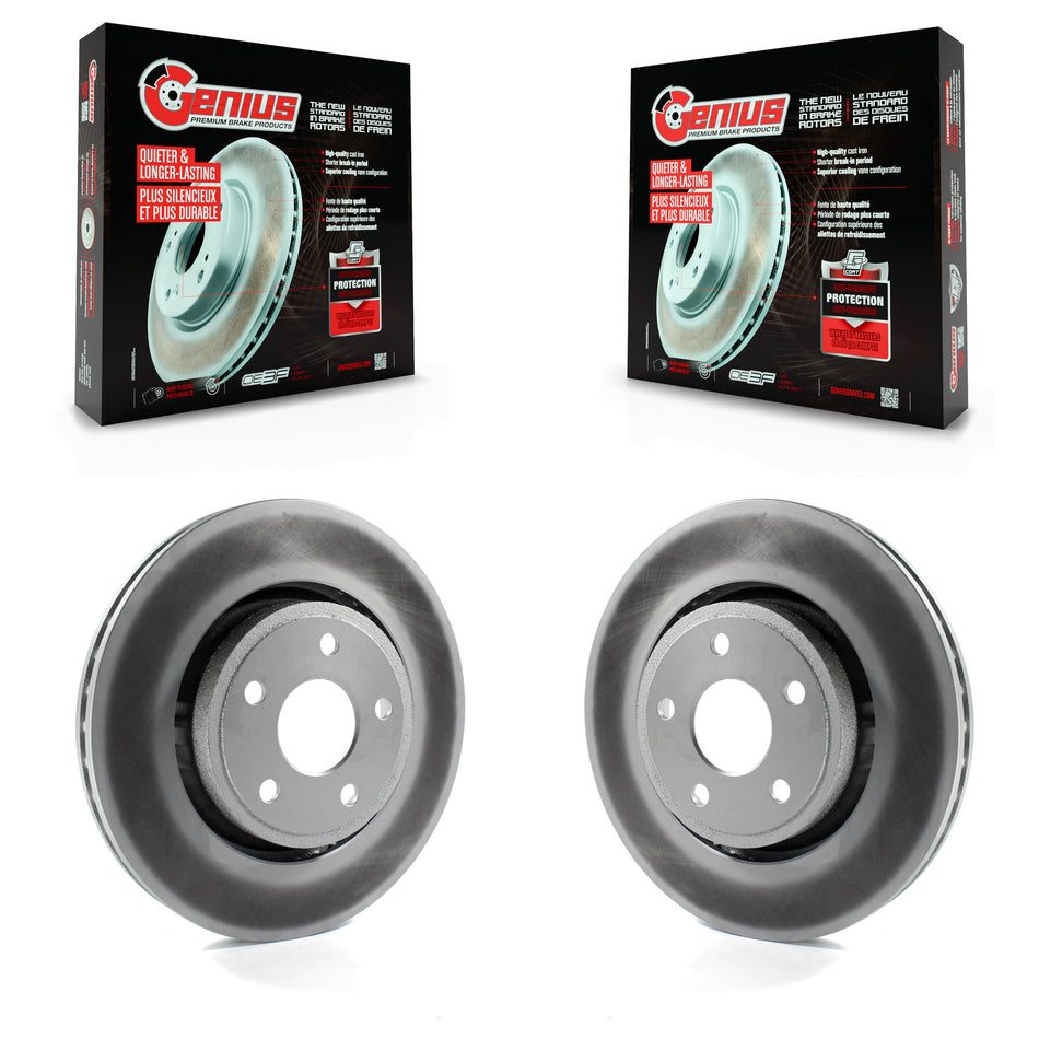 Front Coated Disc Brake Rotors Pair For Jeep Grand Cherokee Dodge Durango WK KG-100143