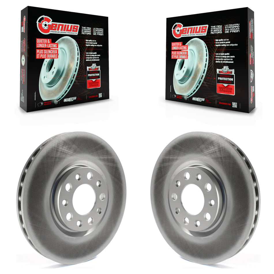 Front Coated Disc Brake Rotors Pair For Jeep Renegade Compass Dodge Dart Chrysler 200 Fiat 500X KG-100146