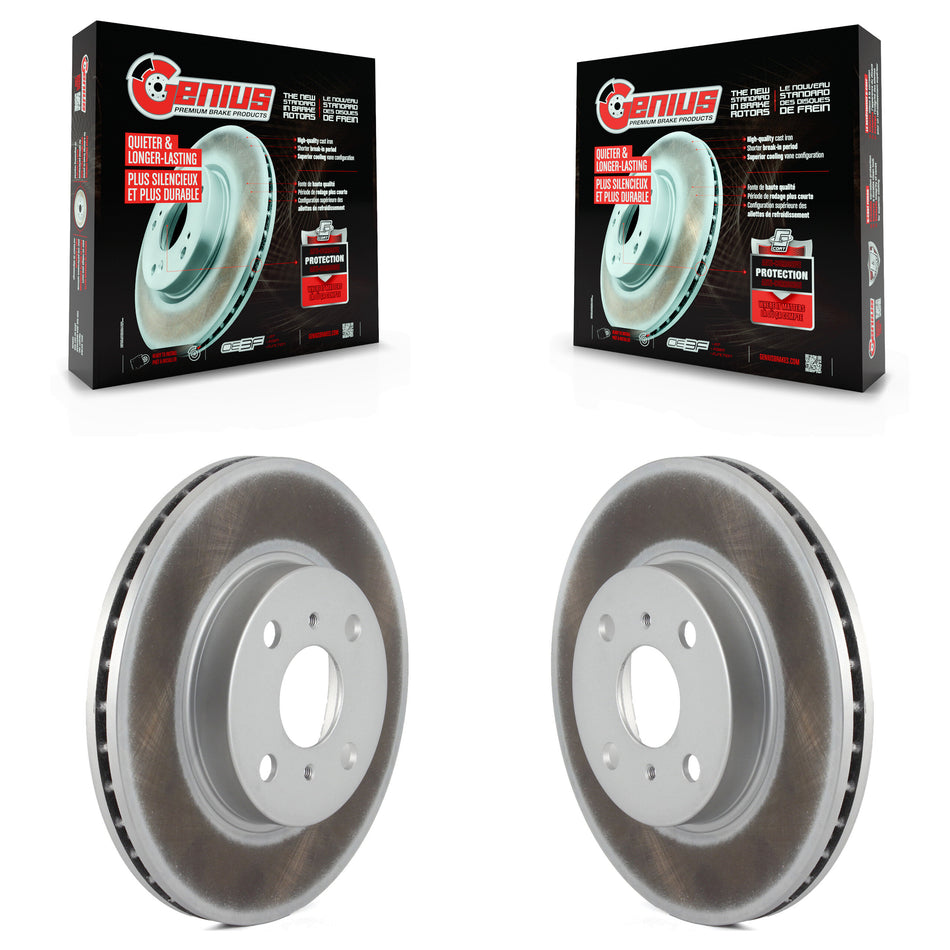 Front Coated Disc Brake Rotors Pair For Toyota Corolla Prizm Chevrolet Geo Prius KG-100155
