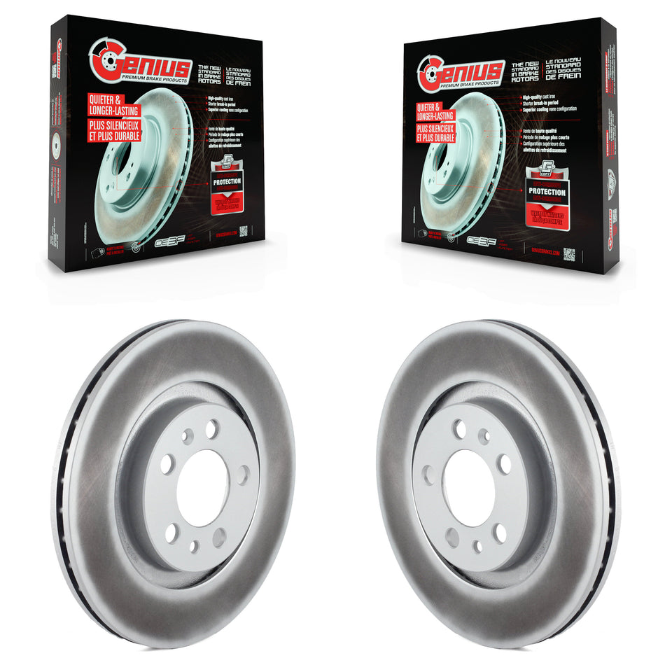 Front Coated Disc Brake Rotors Pair For Volkswagen Jetta Beetle Golf City KG-100165