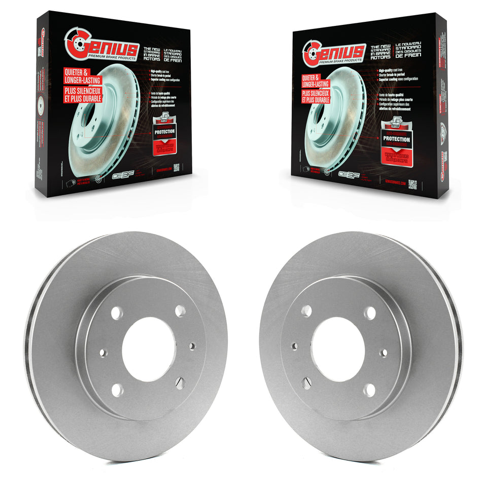 Front Coated Disc Brake Rotors Pair For Mitsubishi Lancer Galant KG-100169