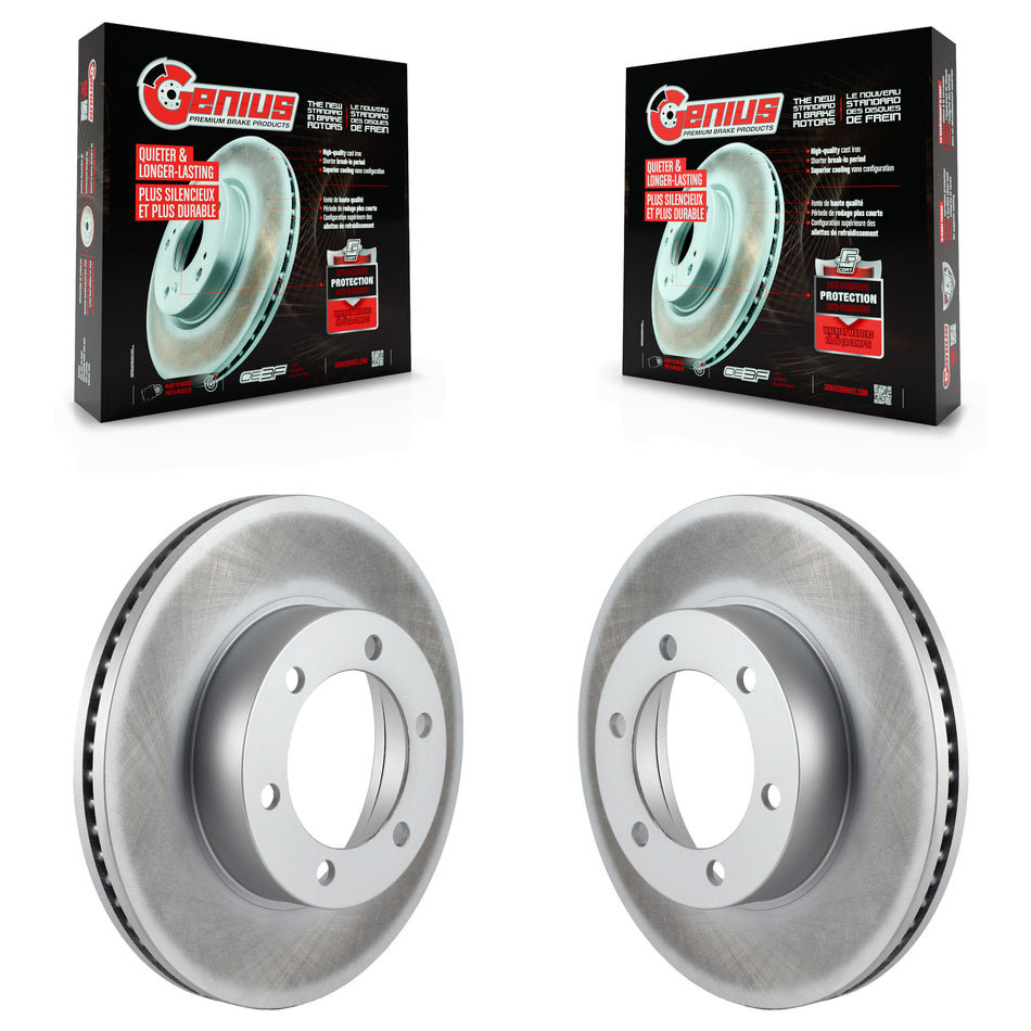 Front Coated Disc Brake Rotors Pair For Toyota Tundra Sequoia KG-100173