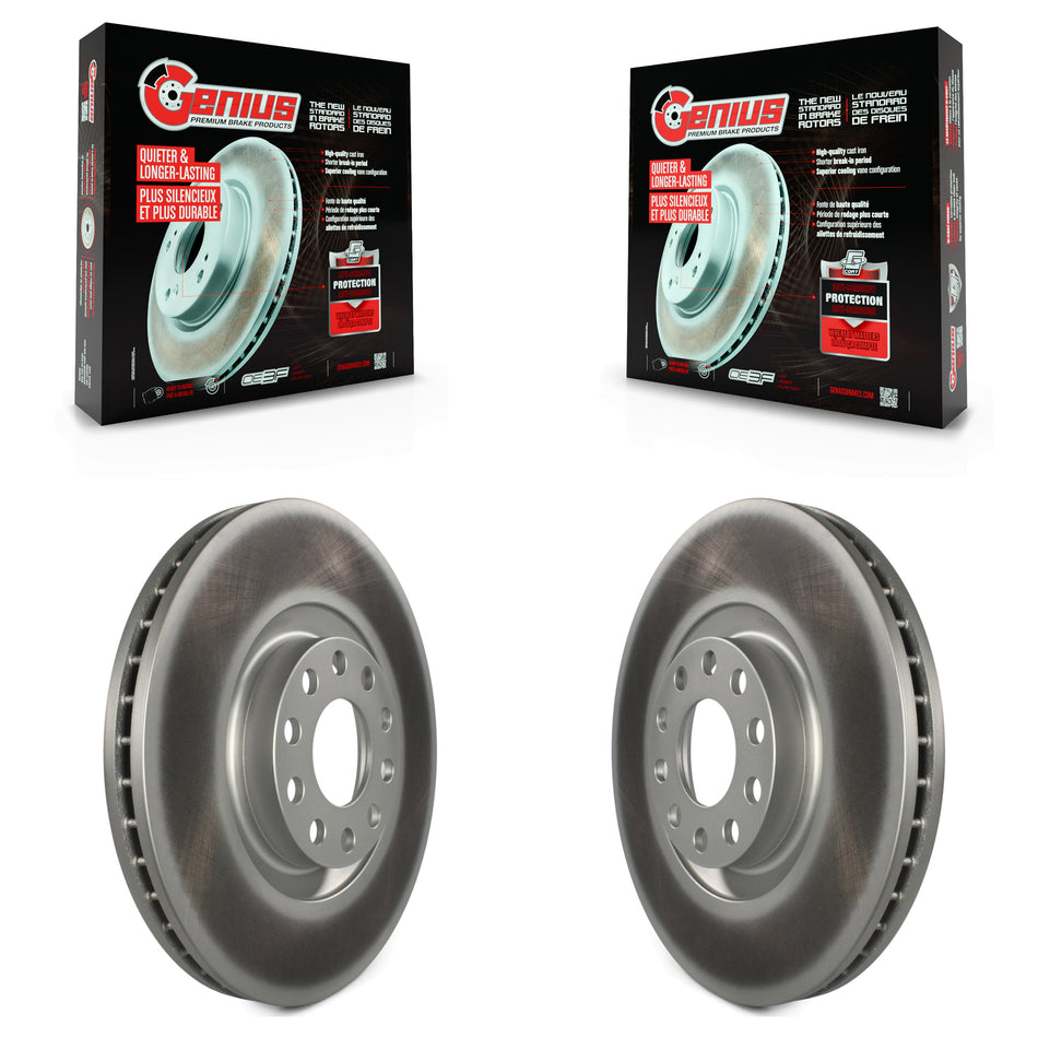 Front Coated Disc Brake Rotors Pair For Audi A4 Quattro A6 Allroad S4 S6 KG-100180