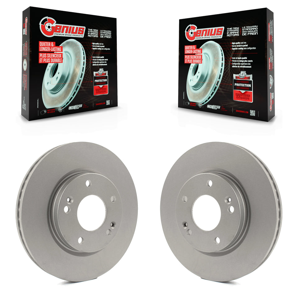 Front Coated Disc Brake Rotors Pair For 2001-2006 Hyundai Santa Fe With 276mm Diameter Rotor KG-100194