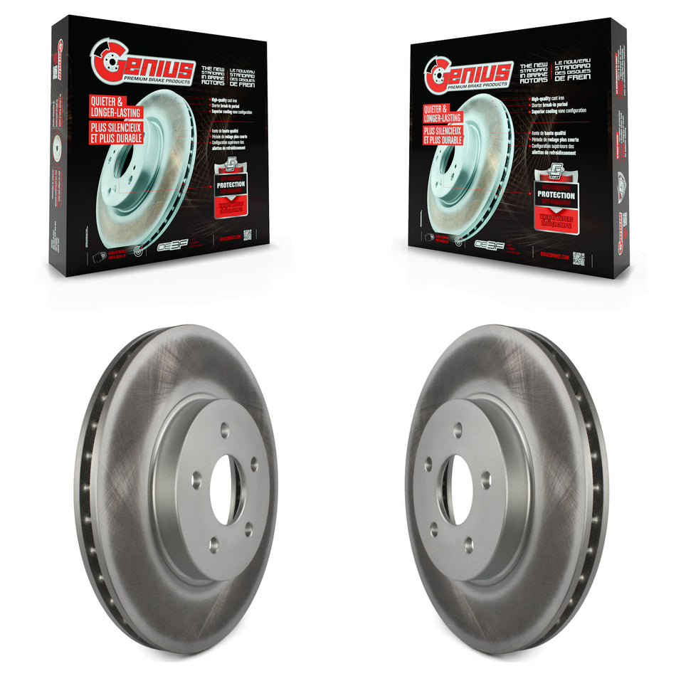 Front Coated Disc Brake Rotors Pair For 2002-2008 Jaguar X-Type KG-100210