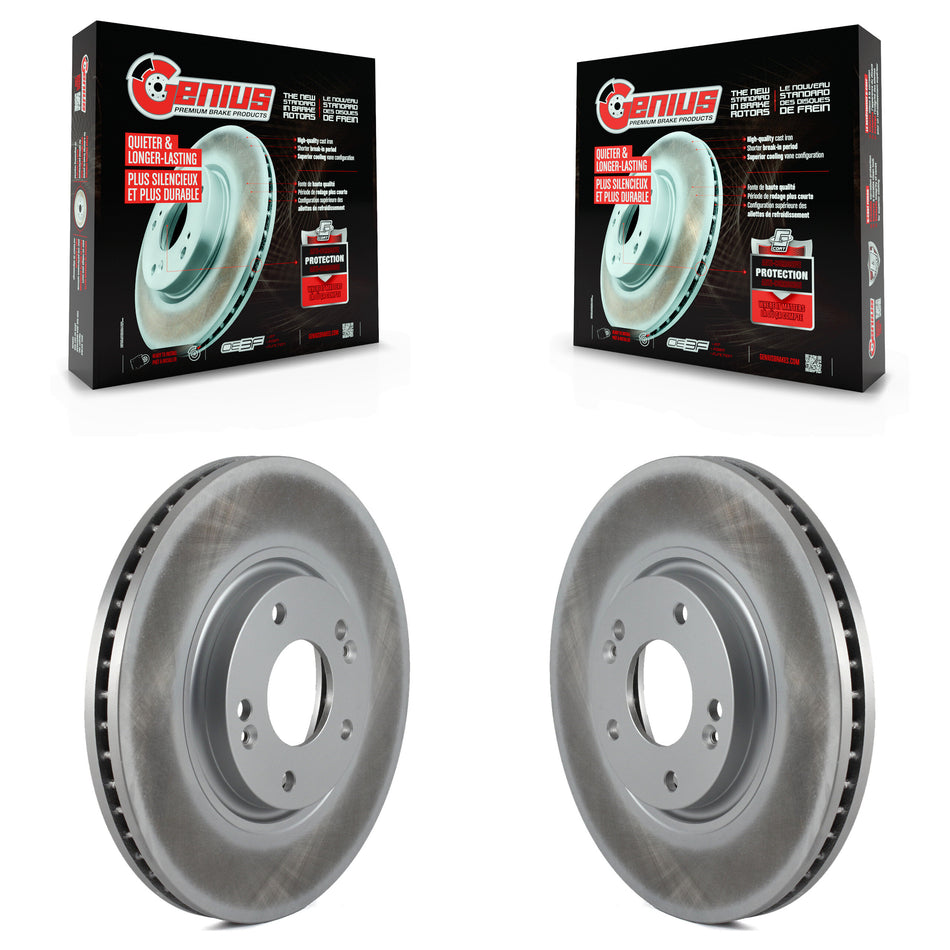 Front Coated Disc Brake Rotors Pair For Hyundai Azera Kia Amanti XG350 KG-100213