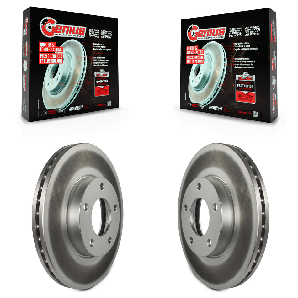 Front Coated Disc Brake Rotors Pair For Mazda 3 Sport KG-100219