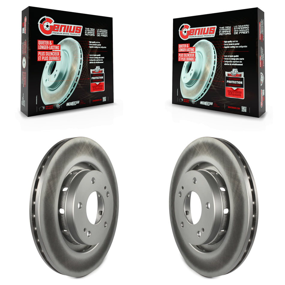 Front Coated Disc Brake Rotors Pair For Mitsubishi Lancer Outlander PHEV KG-100232