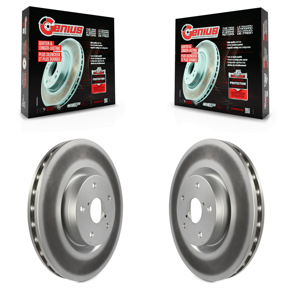 Front Coated Disc Brake Rotors Pair For Subaru Impreza WRX STI KG-100234